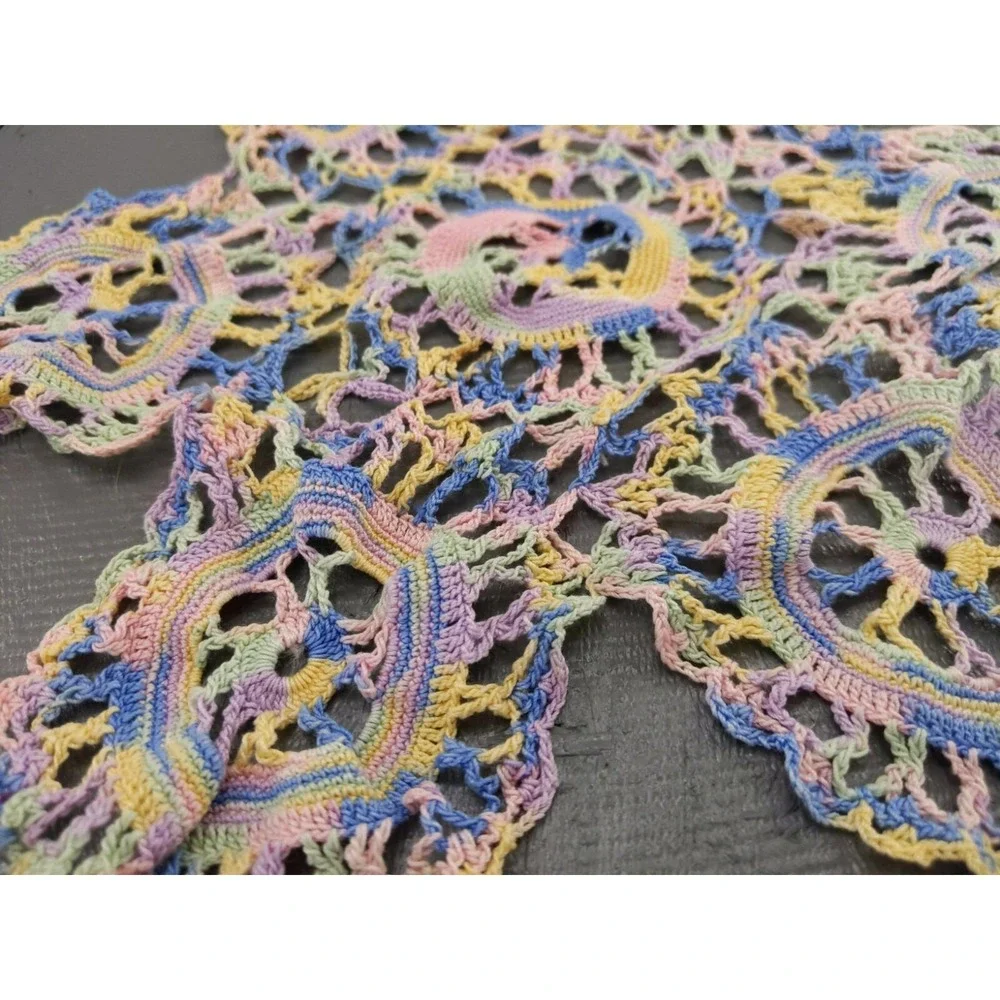Vintage Set of‎ 2 Crochet Table Doily 10